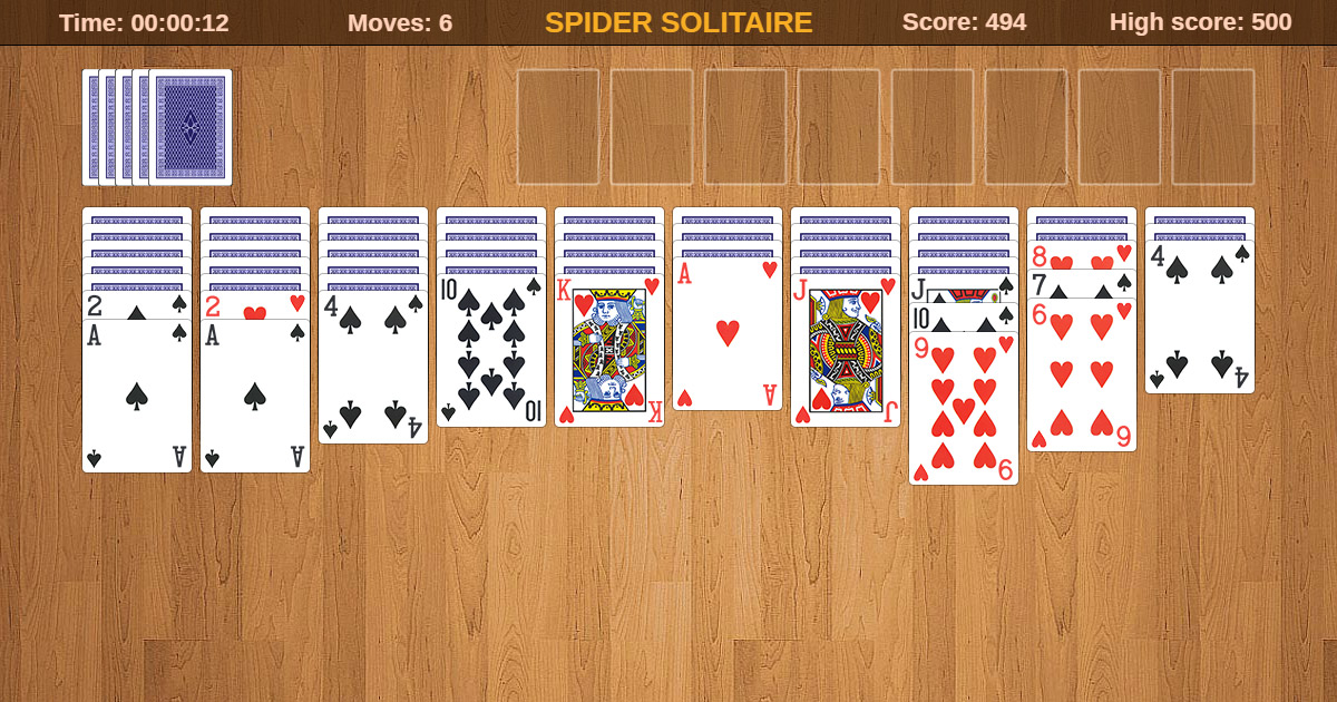 Spider Solitaire: Free Online Card Game, Play Full-Screen Without Download